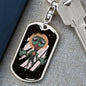 Alien Jesus Dog Tag Pendant Keychain Stainless Steel or 18k Gold-Express Your Love Gifts