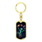 Alien Juggler Dog Tag Pendant Keychain Stainless Steel or 18k Gold-Express Your Love Gifts