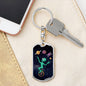Alien Juggler Dog Tag Pendant Keychain Stainless Steel or 18k Gold-Express Your Love Gifts