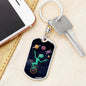 Alien Juggler Dog Tag Pendant Keychain Stainless Steel or 18k Gold-Express Your Love Gifts