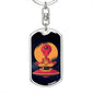 Alien Meditation Dog Tag Pendant Keychain Stainless Steel or 18k Gold-Express Your Love Gifts
