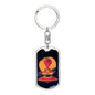 Alien Meditation Dog Tag Pendant Keychain Stainless Steel or 18k Gold-Express Your Love Gifts