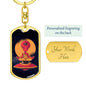 Alien Meditation Dog Tag Pendant Keychain Stainless Steel or 18k Gold-Express Your Love Gifts