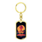 Alien Meditation Dog Tag Pendant Keychain Stainless Steel or 18k Gold-Express Your Love Gifts