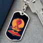 Alien Meditation Dog Tag Pendant Keychain Stainless Steel or 18k Gold-Express Your Love Gifts