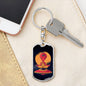 Alien Meditation Dog Tag Pendant Keychain Stainless Steel or 18k Gold-Express Your Love Gifts