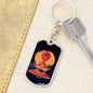 Alien Meditation Dog Tag Pendant Keychain Stainless Steel or 18k Gold-Express Your Love Gifts