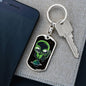Alien On Planet Dog Tag Pendant Keychain Stainless Steel or 18k Gold-Express Your Love Gifts