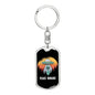 Alien Peace Human Dog Tag Pendant Keychain Stainless Steel or 18k Gold-Express Your Love Gifts