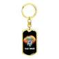 Alien Peace Human Dog Tag Pendant Keychain Stainless Steel or 18k Gold-Express Your Love Gifts