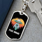 Alien Peace Human Dog Tag Pendant Keychain Stainless Steel or 18k Gold-Express Your Love Gifts