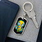 Alien Psychedelic Dog Tag Pendant Keychain Stainless Steel or 18k Gold-Express Your Love Gifts