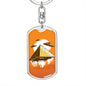 Alien Pyramid Dog Tag Pendant Keychain Stainless Steel or 18k Gold-Express Your Love Gifts