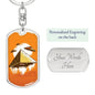 Alien Pyramid Dog Tag Pendant Keychain Stainless Steel or 18k Gold-Express Your Love Gifts