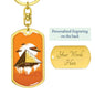 Alien Pyramid Dog Tag Pendant Keychain Stainless Steel or 18k Gold-Express Your Love Gifts