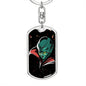 Alien Queen Dog Tag Pendant Keychain Stainless Steel or 18k Gold-Express Your Love Gifts