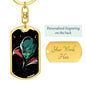 Alien Queen Dog Tag Pendant Keychain Stainless Steel or 18k Gold-Express Your Love Gifts