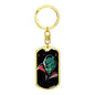 Alien Queen Dog Tag Pendant Keychain Stainless Steel or 18k Gold-Express Your Love Gifts