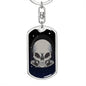 Alien Skull Dog Tag Pendant Keychain Stainless Steel or 18k Gold-Express Your Love Gifts