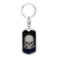 Alien Skull Dog Tag Pendant Keychain Stainless Steel or 18k Gold-Express Your Love Gifts