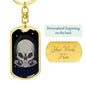 Alien Skull Dog Tag Pendant Keychain Stainless Steel or 18k Gold-Express Your Love Gifts