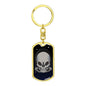 Alien Skull Dog Tag Pendant Keychain Stainless Steel or 18k Gold-Express Your Love Gifts
