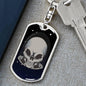 Alien Skull Dog Tag Pendant Keychain Stainless Steel or 18k Gold-Express Your Love Gifts