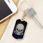 Alien Skull Dog Tag Pendant Keychain Stainless Steel or 18k Gold-Express Your Love Gifts