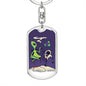 Alien Smoking Hookah Dog Tag Pendant Keychain Stainless Steel or 18k Gold-Express Your Love Gifts