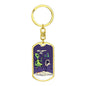 Alien Smoking Hookah Dog Tag Pendant Keychain Stainless Steel or 18k Gold-Express Your Love Gifts
