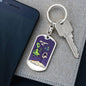 Alien Smoking Hookah Dog Tag Pendant Keychain Stainless Steel or 18k Gold-Express Your Love Gifts