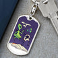 Alien Smoking Hookah Dog Tag Pendant Keychain Stainless Steel or 18k Gold-Express Your Love Gifts
