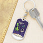 Alien Smoking Hookah Dog Tag Pendant Keychain Stainless Steel or 18k Gold-Express Your Love Gifts