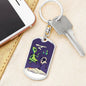 Alien Smoking Hookah Dog Tag Pendant Keychain Stainless Steel or 18k Gold-Express Your Love Gifts