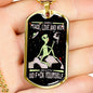 Alien Smoking Necklace UFO Alien Fan Gift Stainless Steel or 18k Gold Dog Tag 24" Chain-Express Your Love Gifts