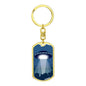Alien Spaceship Dog Tag Pendant Keychain Stainless Steel or 18k Gold-Express Your Love Gifts