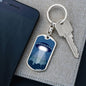 Alien Spaceship Dog Tag Pendant Keychain Stainless Steel or 18k Gold-Express Your Love Gifts