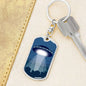 Alien Spaceship Dog Tag Pendant Keychain Stainless Steel or 18k Gold-Express Your Love Gifts