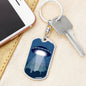 Alien Spaceship Dog Tag Pendant Keychain Stainless Steel or 18k Gold-Express Your Love Gifts