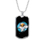Alien UFO Fan Astronaut Necklace Stainless Steel or 18k Gold Dog Tag 24" Chain-Express Your Love Gifts