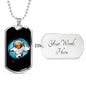 Alien UFO Fan Astronaut Necklace Stainless Steel or 18k Gold Dog Tag 24" Chain-Express Your Love Gifts