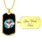 Alien UFO Fan Astronaut Necklace Stainless Steel or 18k Gold Dog Tag 24" Chain-Express Your Love Gifts