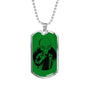 Alien UFO Fan Gift Alien Black And White Necklace Stainless Steel or 18k Gold Dog Tag 24" Chain-Express Your Love Gifts
