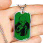 Alien UFO Fan Gift Alien Black And White Necklace Stainless Steel or 18k Gold Dog Tag 24" Chain-Express Your Love Gifts