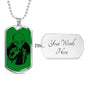 Alien UFO Fan Gift Alien Black And White Necklace Stainless Steel or 18k Gold Dog Tag 24" Chain-Express Your Love Gifts