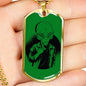 Alien UFO Fan Gift Alien Black And White Necklace Stainless Steel or 18k Gold Dog Tag 24" Chain-Express Your Love Gifts