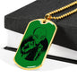 Alien UFO Fan Gift Alien Black And White Necklace Stainless Steel or 18k Gold Dog Tag 24" Chain-Express Your Love Gifts