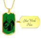 Alien UFO Fan Gift Alien Black And White Necklace Stainless Steel or 18k Gold Dog Tag 24" Chain-Express Your Love Gifts