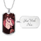 Alien UFO Fan Gift Alien Dog Necklace Stainless Steel or 18k Gold Dog Tag 24" Chain-Express Your Love Gifts