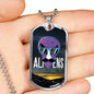 Alien UFO Fan Gift Alien Exist Necklace Stainless Steel or 18k Gold Dog Tag 24" Chain-Express Your Love Gifts